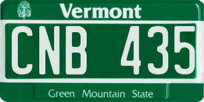 VT license plate CNB435