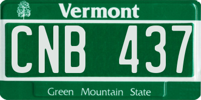 VT license plate CNB437