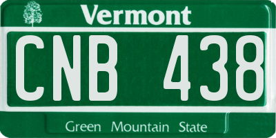 VT license plate CNB438
