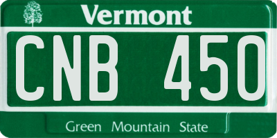 VT license plate CNB450