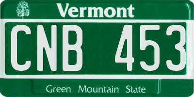 VT license plate CNB453