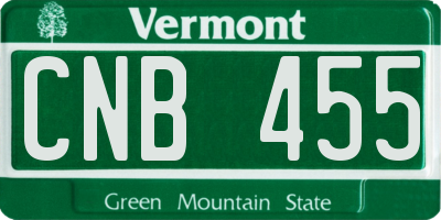 VT license plate CNB455