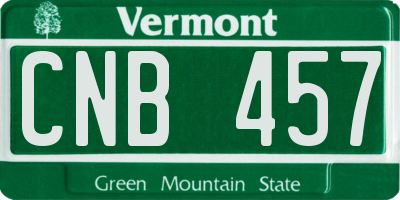 VT license plate CNB457
