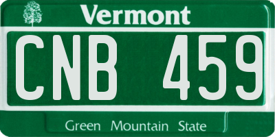 VT license plate CNB459
