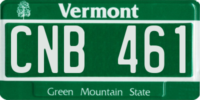 VT license plate CNB461