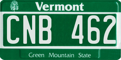 VT license plate CNB462