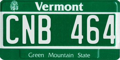 VT license plate CNB464