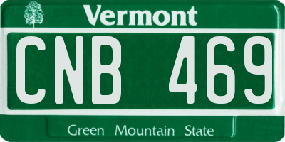 VT license plate CNB469