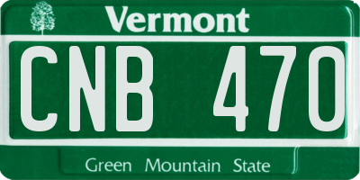 VT license plate CNB470