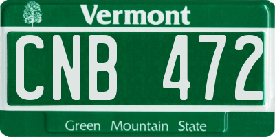 VT license plate CNB472