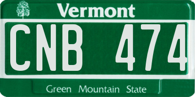 VT license plate CNB474