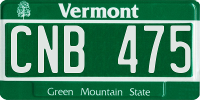 VT license plate CNB475