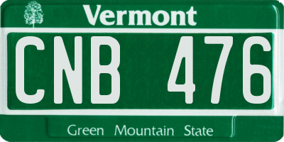 VT license plate CNB476