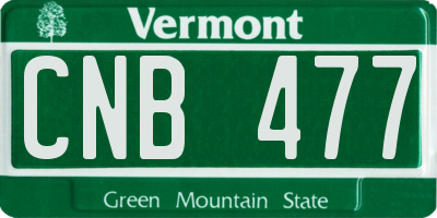 VT license plate CNB477