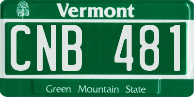 VT license plate CNB481
