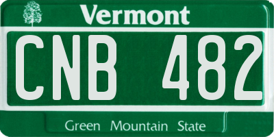 VT license plate CNB482