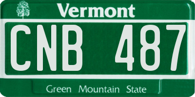VT license plate CNB487