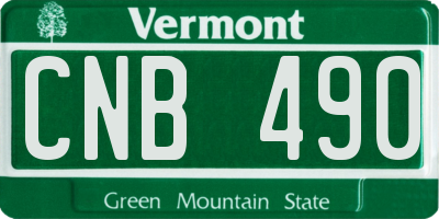 VT license plate CNB490