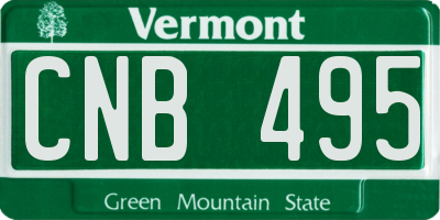 VT license plate CNB495