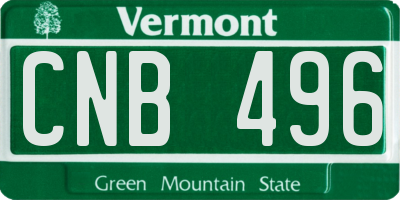 VT license plate CNB496