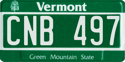 VT license plate CNB497