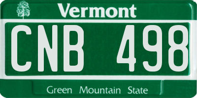 VT license plate CNB498