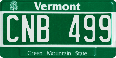 VT license plate CNB499