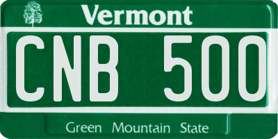 VT license plate CNB500