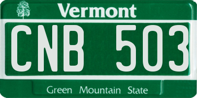 VT license plate CNB503