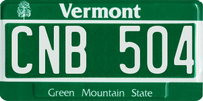 VT license plate CNB504
