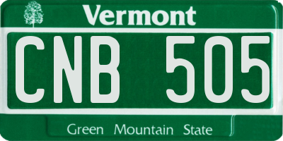 VT license plate CNB505