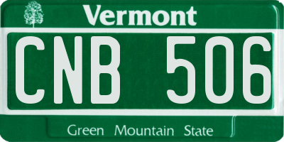 VT license plate CNB506