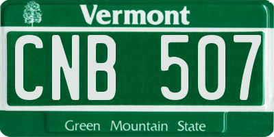 VT license plate CNB507