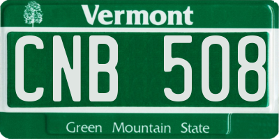 VT license plate CNB508