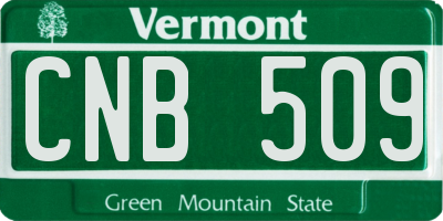VT license plate CNB509