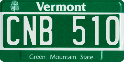 VT license plate CNB510