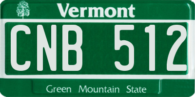 VT license plate CNB512