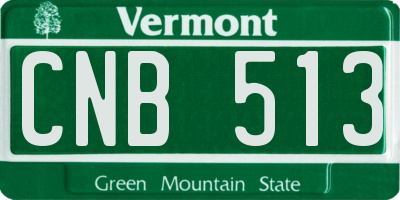 VT license plate CNB513