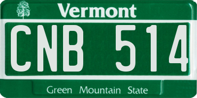 VT license plate CNB514