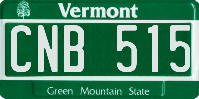 VT license plate CNB515