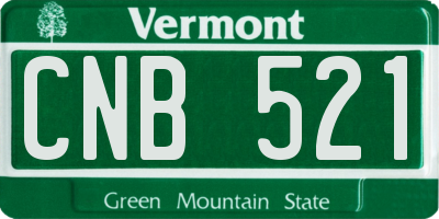 VT license plate CNB521