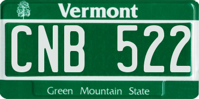 VT license plate CNB522