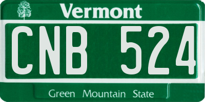 VT license plate CNB524