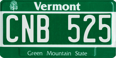VT license plate CNB525