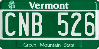 VT license plate CNB526