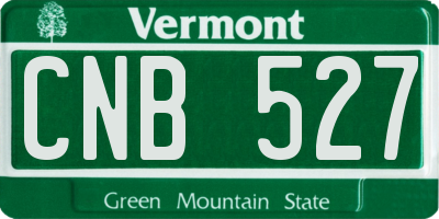 VT license plate CNB527