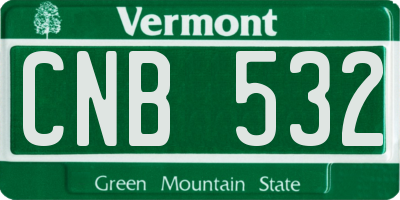 VT license plate CNB532