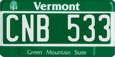 VT license plate CNB533