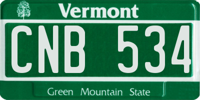 VT license plate CNB534