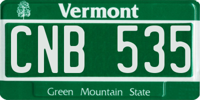 VT license plate CNB535